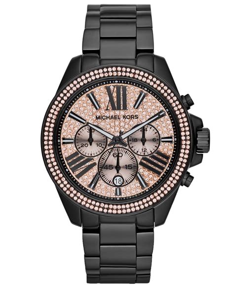 michael kors black ladies watch|michael kors chronograph ladies watch.